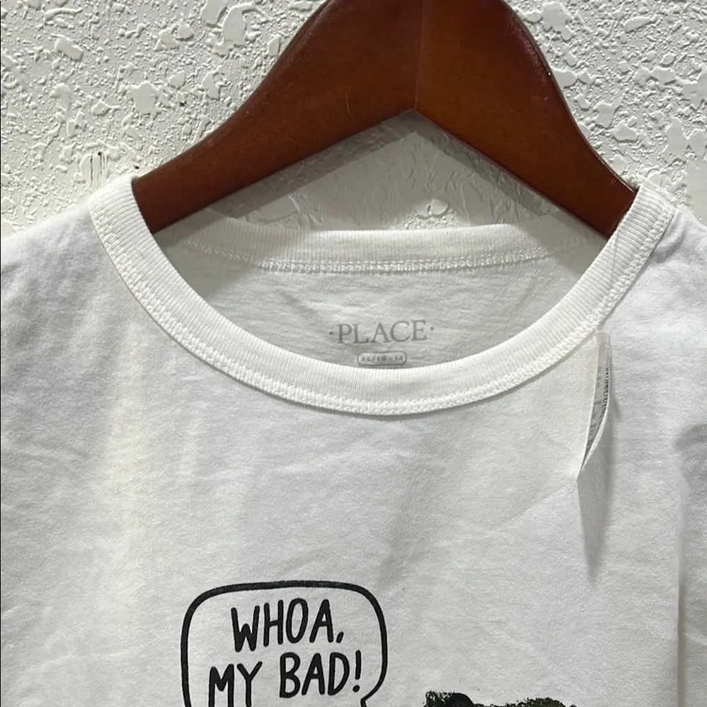 The children’s place Kids White Dinosaur Graphic T-Shirt size XL 14 NWT